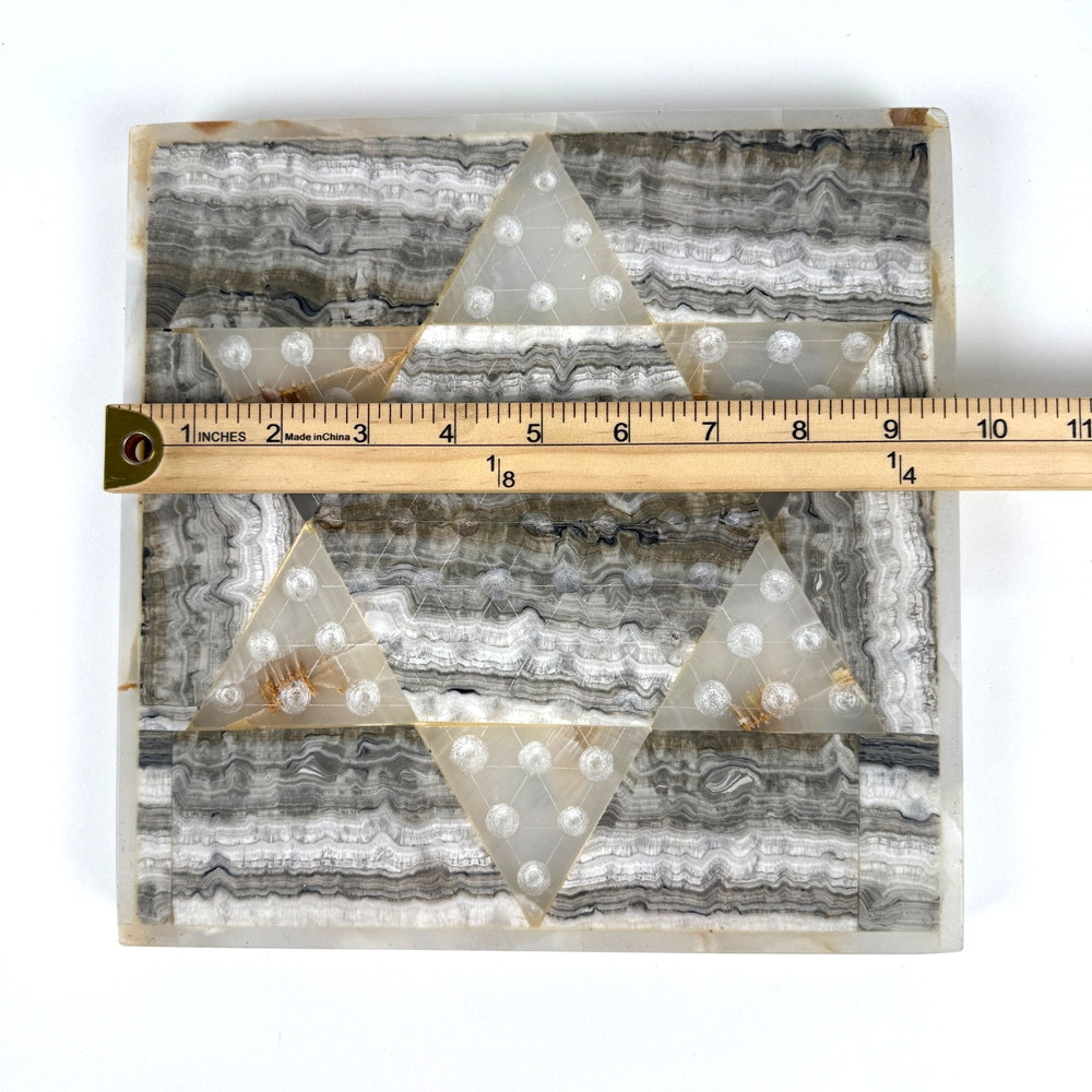 Vintage Onyx Marble Chinese Checkers And Backgammon Board EUC **Board Only**
