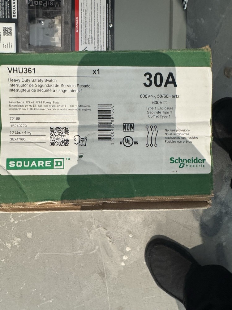 Square D VHU362 30 Amp Unfused Disconnect