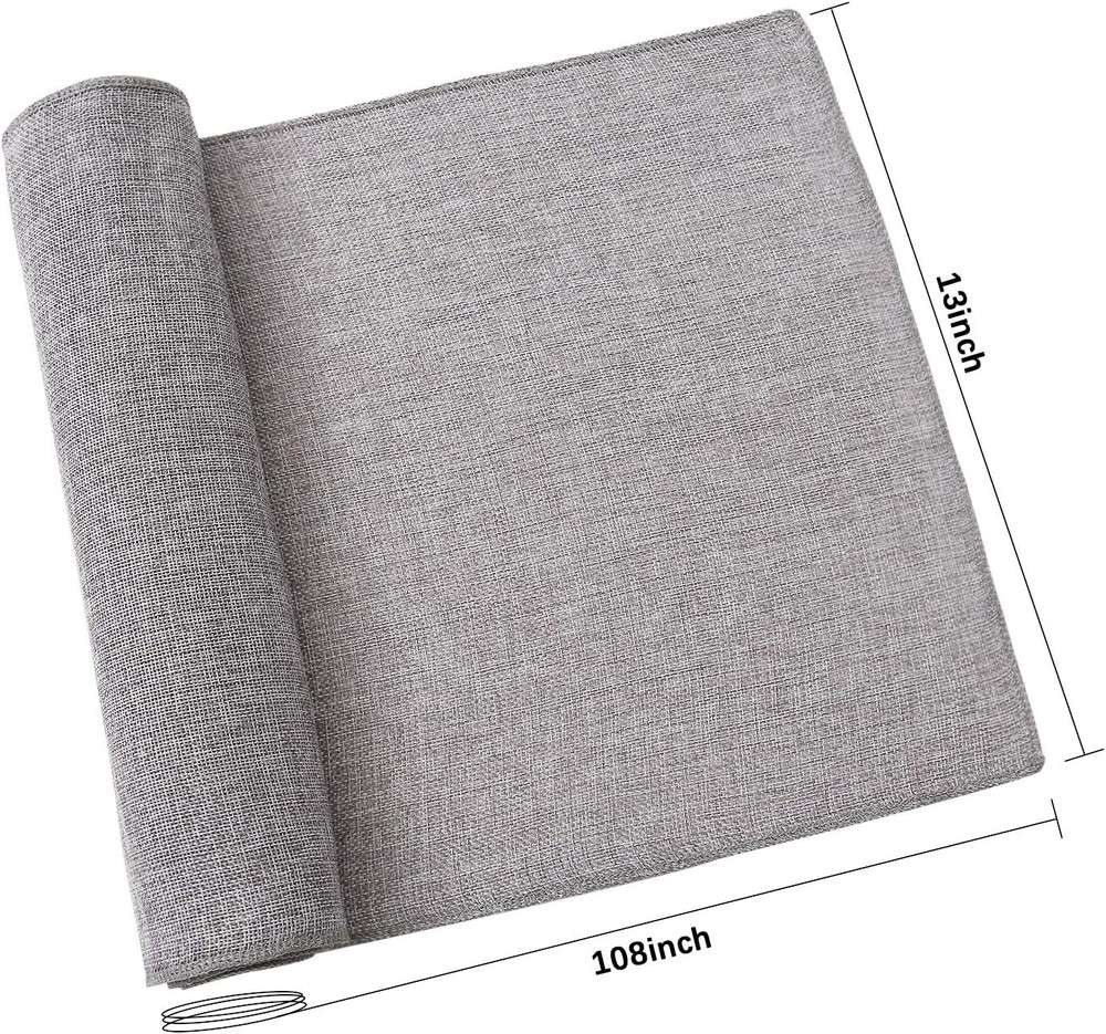 Burlap Table Runner Gray Wedding Table Runners Roll Jute Fabric for Boho Crafts