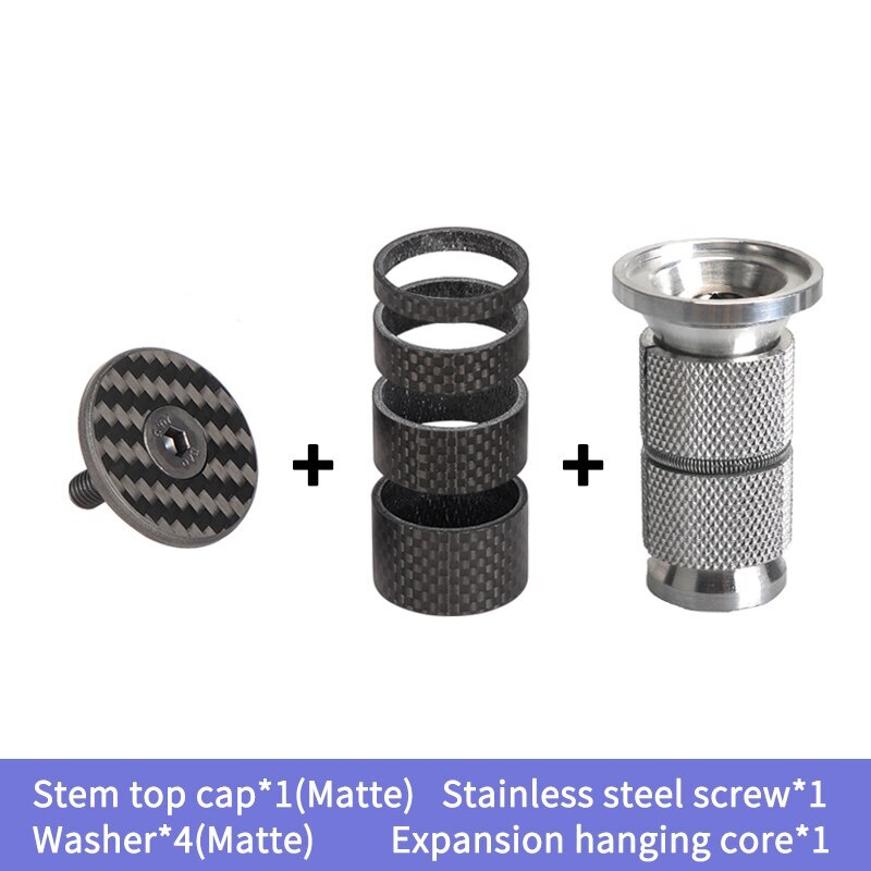 Bicycle Headset Expander + Carbon Top Cap Spacers for 28.6mm Stem 1 1/8" Fork