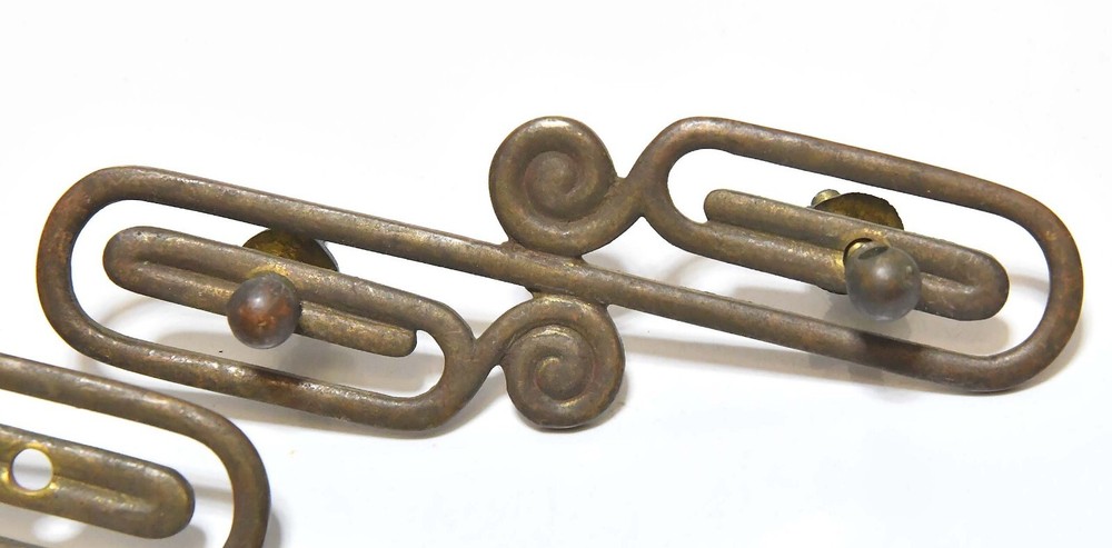 2 VINTAGE BRASS ART DECO STYLE DRAWER PULLS / HANDLES