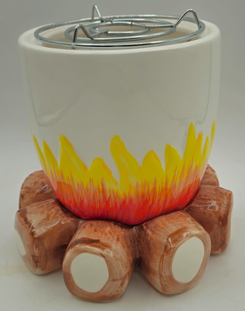 Indoor Ceramic Smores Maker Novelty Campfire Design Camping Rustic Design