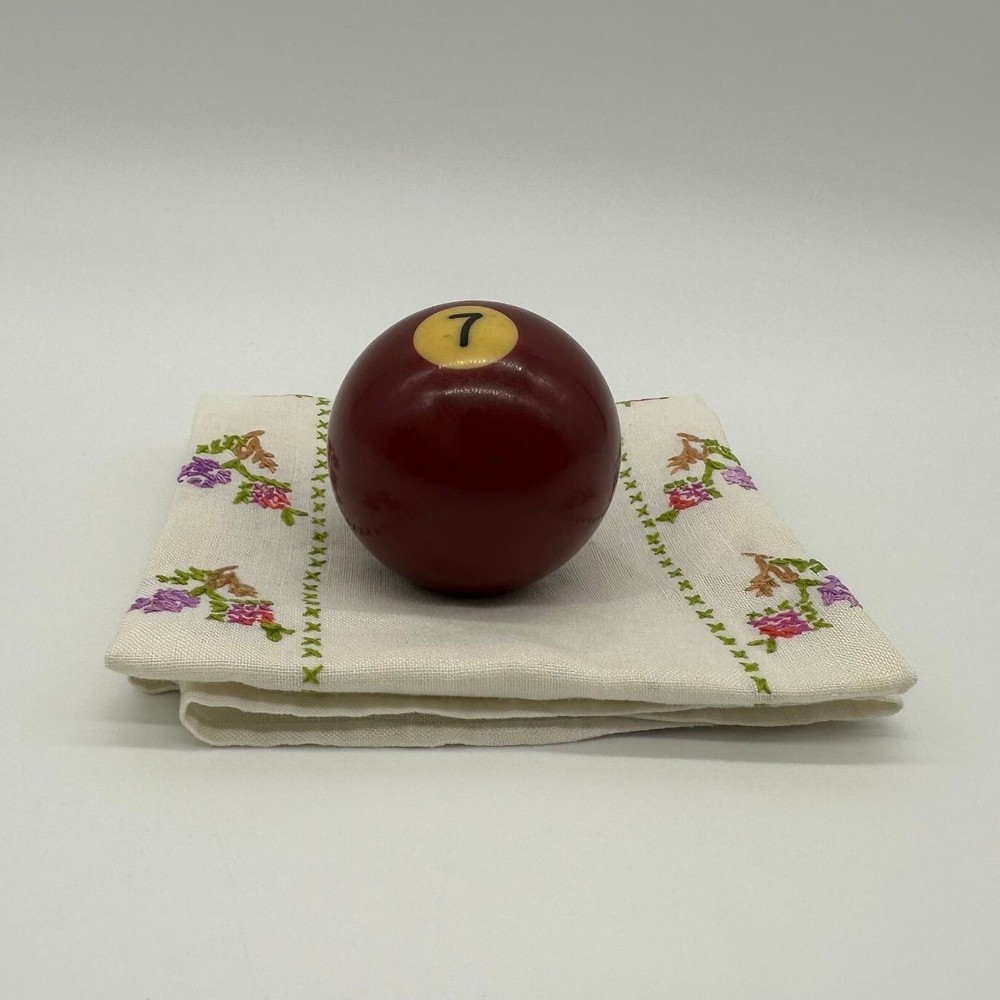 Vintage Billiard Ball Pool 7 Solid Red Replacement Table Game Man Cave Decor