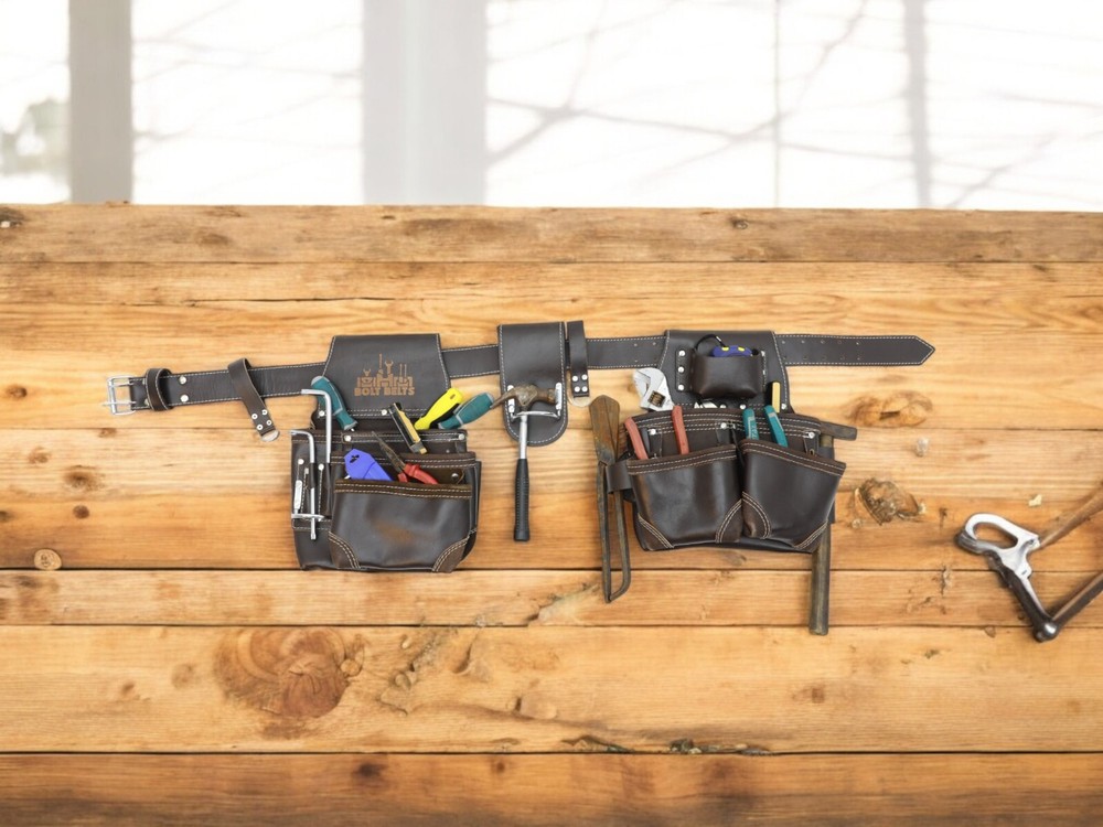 Leather Tool Belt for Construction, carpenter - Adjustable, tool belt, & comfort