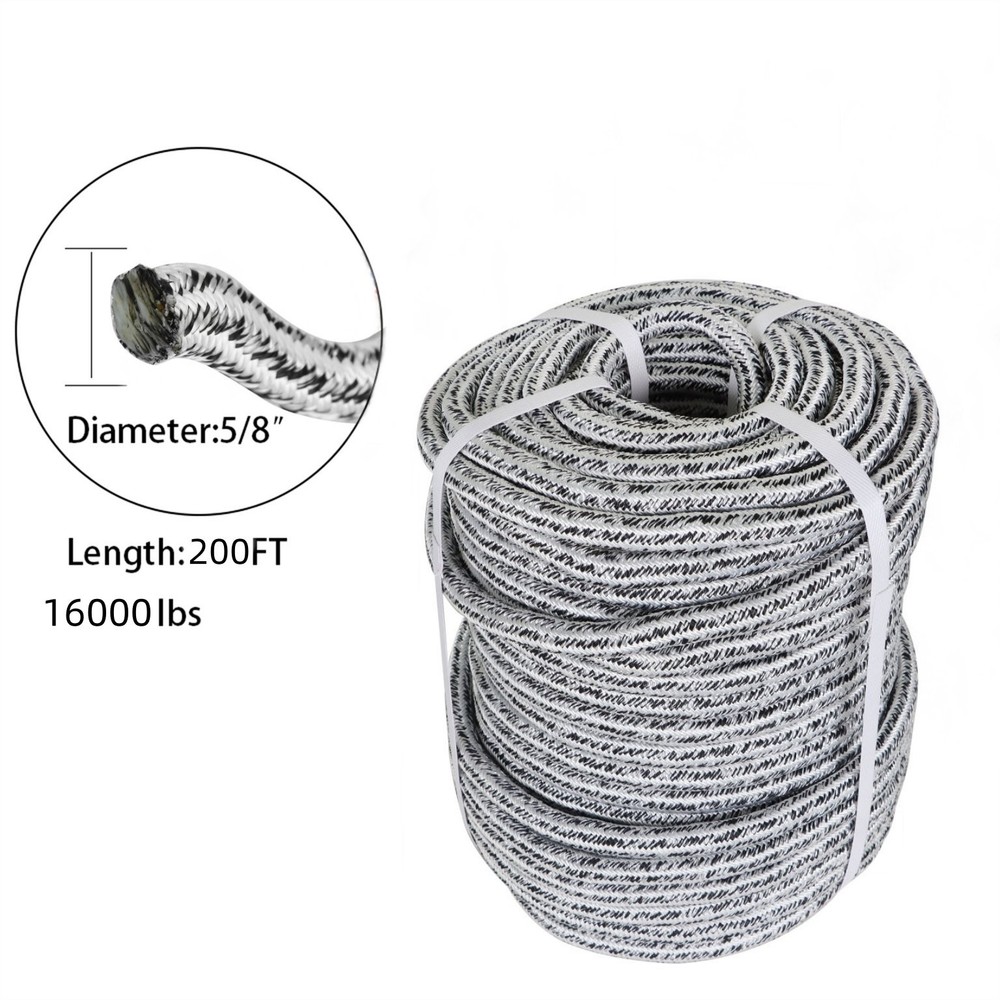 24 Strand Braid Polyester Rope Arborist Tree Rope 5/8" × 200' 16000 Lbs