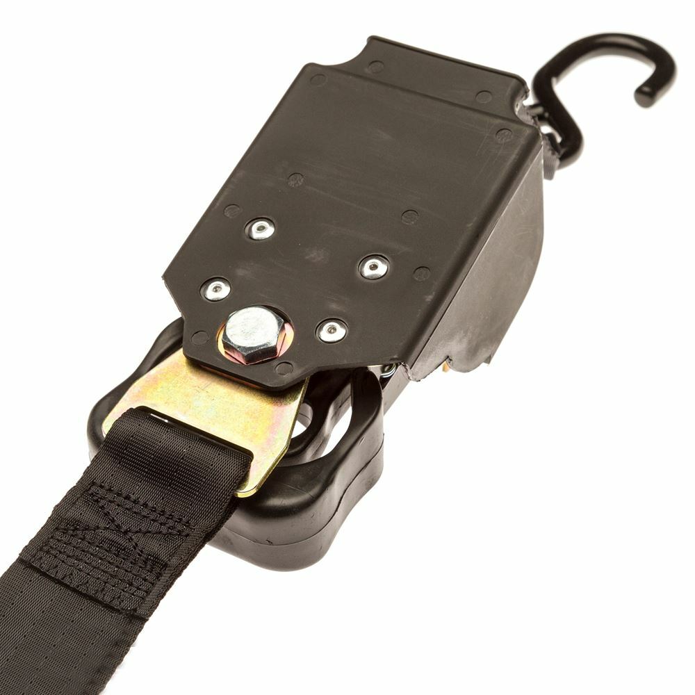2" x 10' Retractable Ratchet Strap with S-Hooks - 4 Pack