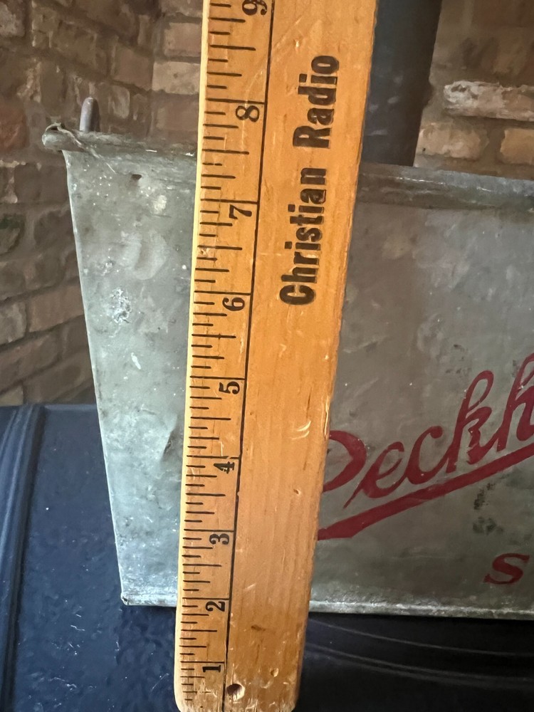 Vintage Galvanized Peckham’s King Bee Candies Advertising Bin Candy Making Bin