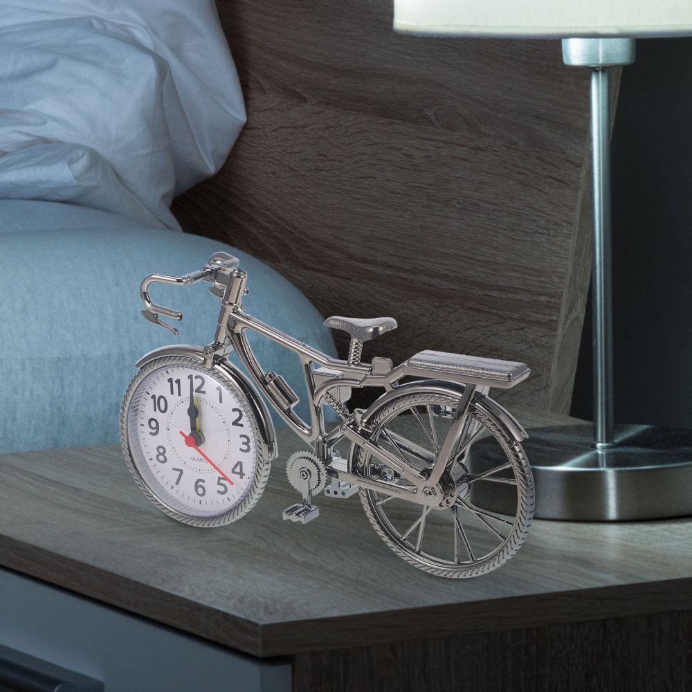 1PC Bicycle Alarm Clock Retro Creative Clock Desktop Vintage Clock Desktop Decor