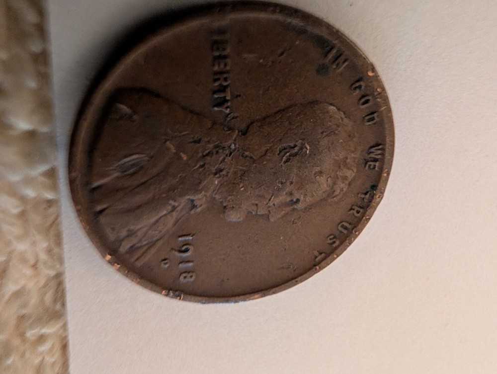 1918 D Penny Double Die Errors 1 And 19 And D. Are Doubled