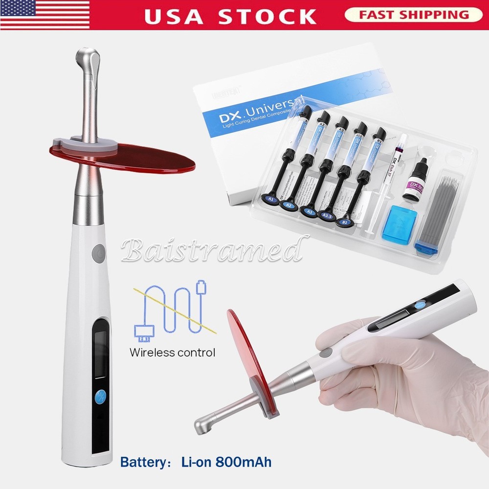 Cordless Light Cure Lamp  1S Curing Light/Etching Gel Adhesive Composite kit