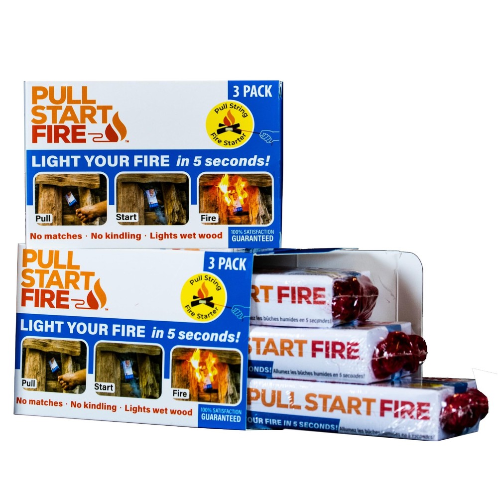 Pull Start Fire String Firestarter | No Matches 6 Count, Multicolor