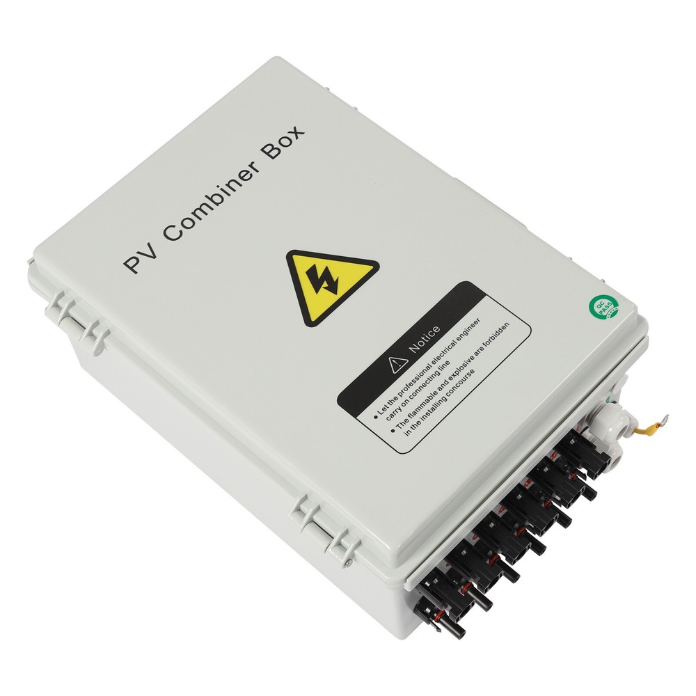 6 String Solar PV Combiner Box 15A Circuit Breaker for Solar Panel Plastic