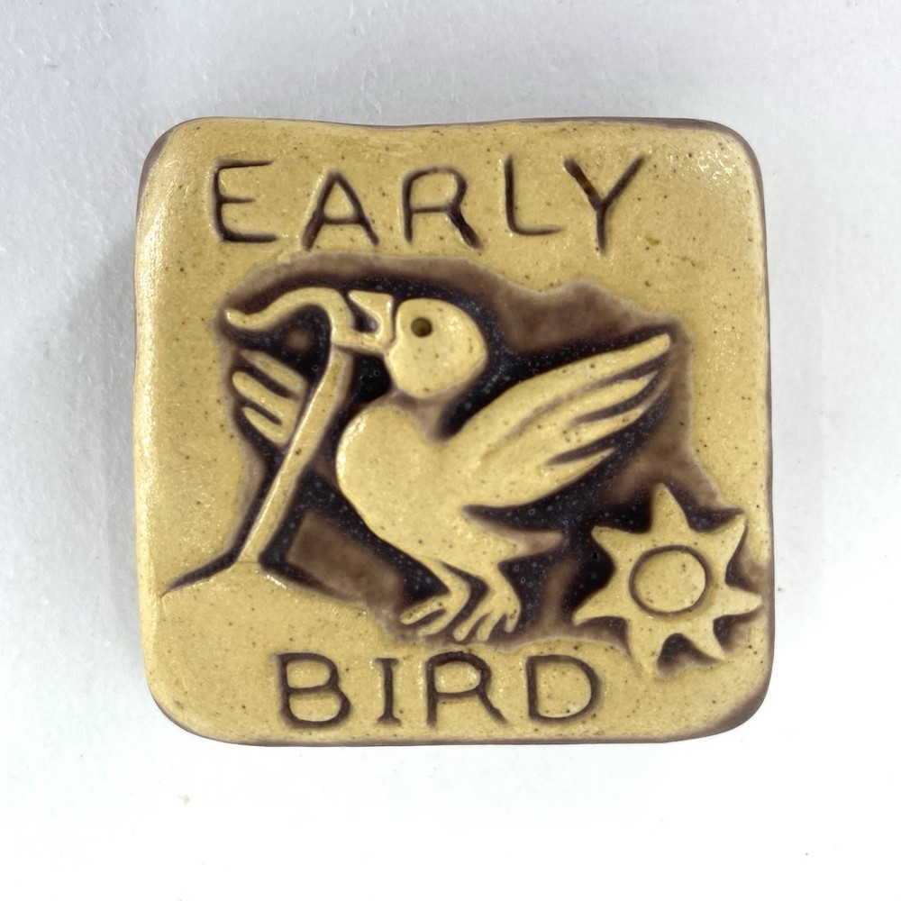 Early Bird 2x2" Ceramic Art Tile by Gretchen Kramp