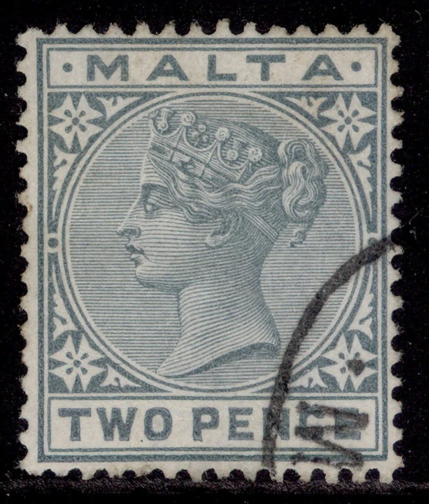 MALTA QV SG23, 2d grey, FINE USED.