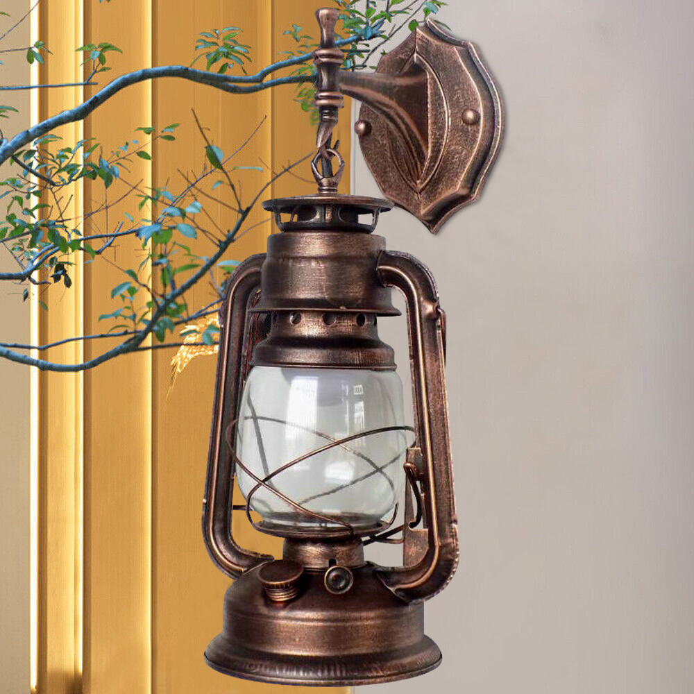 Rustic Outdoor Wall Light Sconce Lantern Lamp Retro Antique Garden Yard Fixture