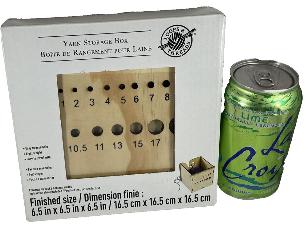 Yarn Storage Box Wood Gift Loops and Threads