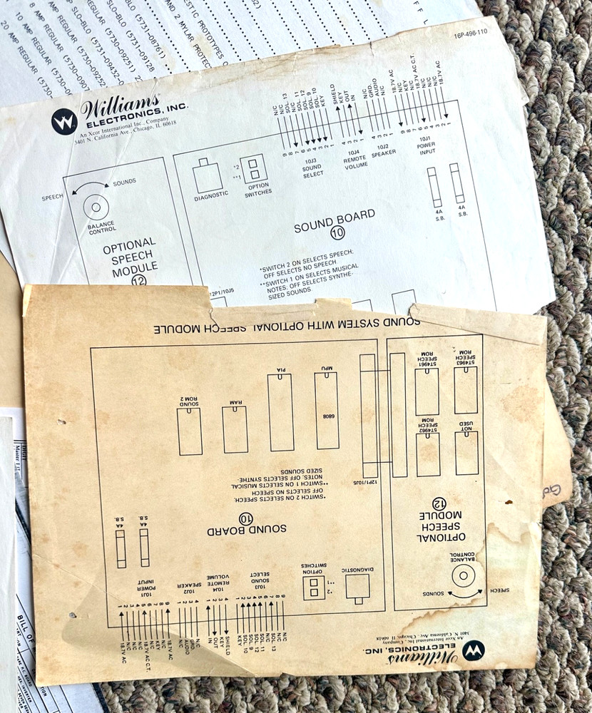 William’s Gorgar Pinball Instruction Booklet & Miscellaneous Original