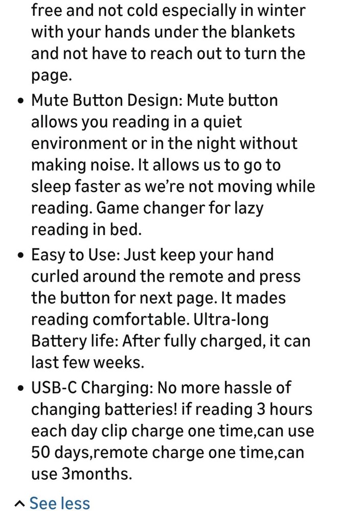 RF Remote Control Page Turner for Kindle Paperwhite Accessories Ipad Reading...