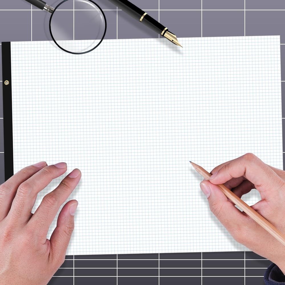 Large Engineering Graph Paper - 22" x 17" Grid Paper, 50 Sheets/100 Pages, 4"...