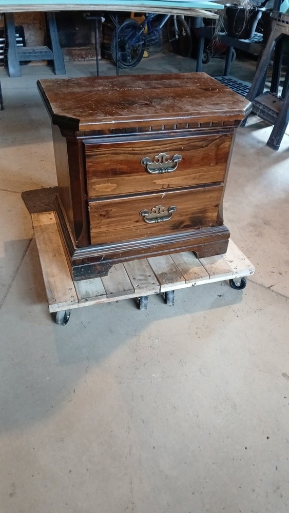 2 Drawer Floral Nightstand