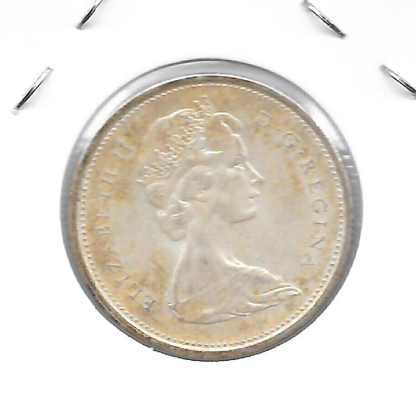1967 CANADIAN 25 CENT QUARTER VERY NICE TONE (SILVER)