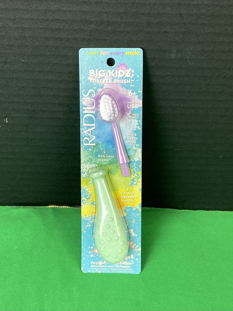RADIUS Big Kidz Forever Brush Replaceable Head Toothbrush 6+ Purple & Teal