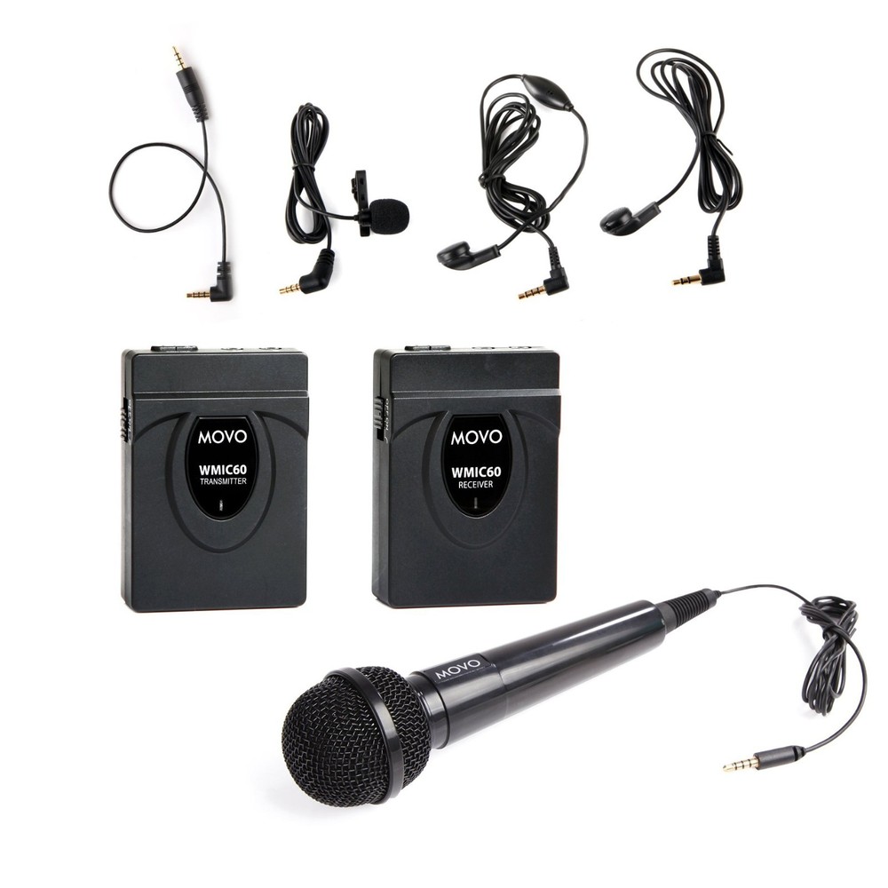 Movo WMIC60 2.4GHz Wireless Lavalier & Handheld Microphone System ~ 164' Range