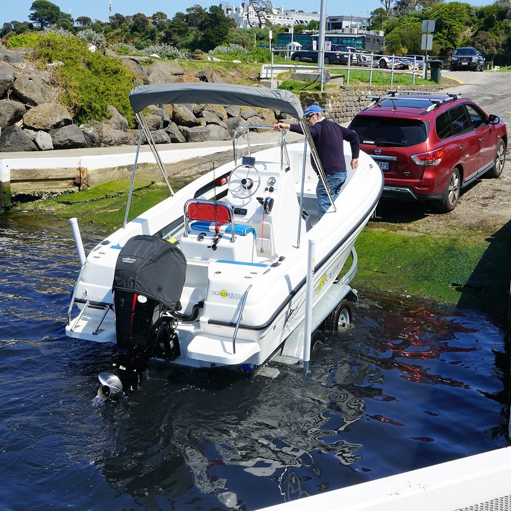 Oceansouth Galvanized Guide On Post Poles Pair for Rectangular Beam Trailer 75"