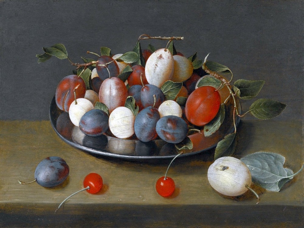 STILL LIFE PLUMS fruit J. Hulsdonck Accent Tile Mural Backsplash Marble Ceramic