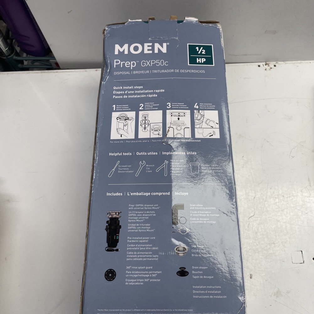 Moen GXP50C PRO The Prep Series 1/2 HP Continuous Feed Garbage Disposal