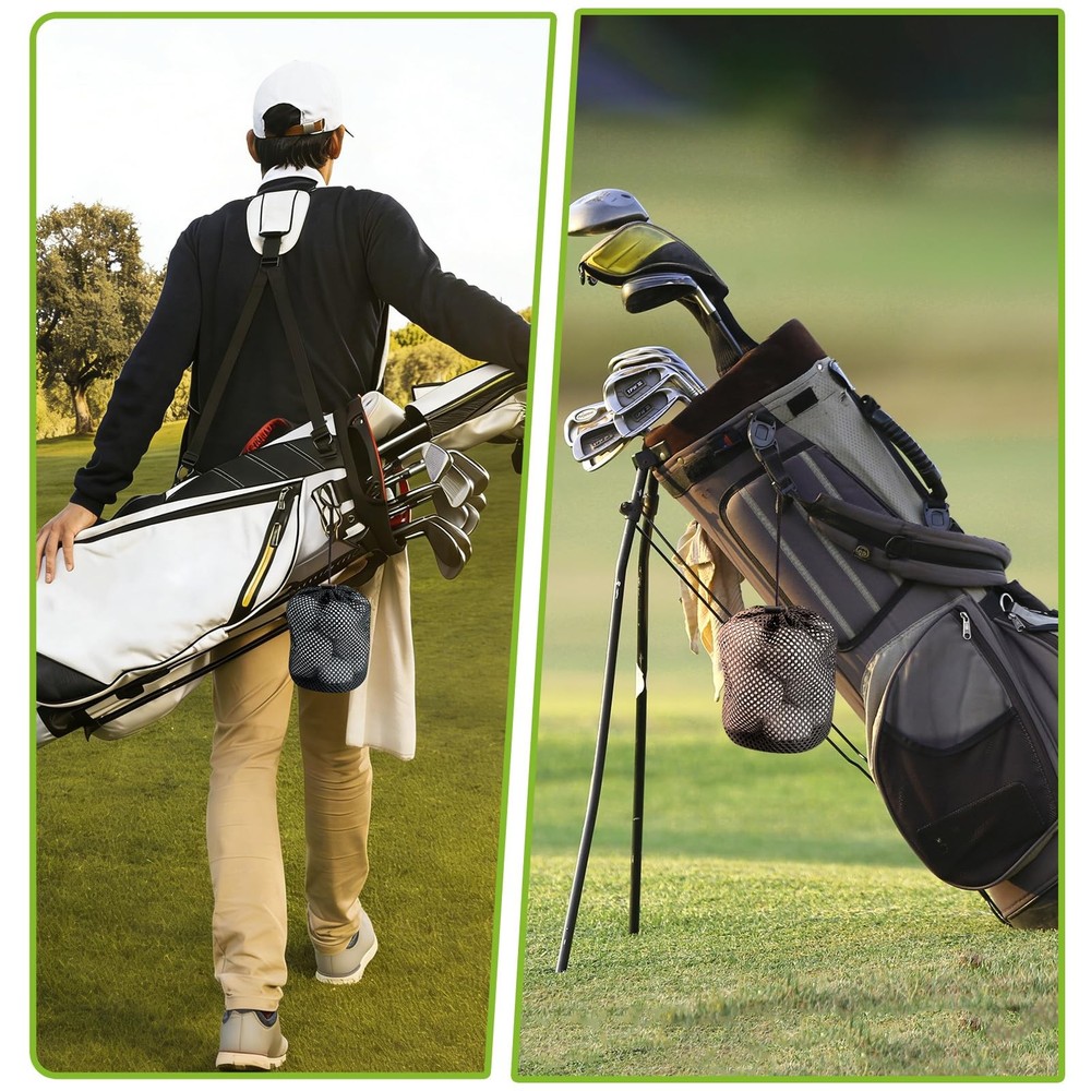 Golf Storage Bag-6 Pack Mesh Bags with Drawstring，Golf Shag Bag Organizer,Spo...