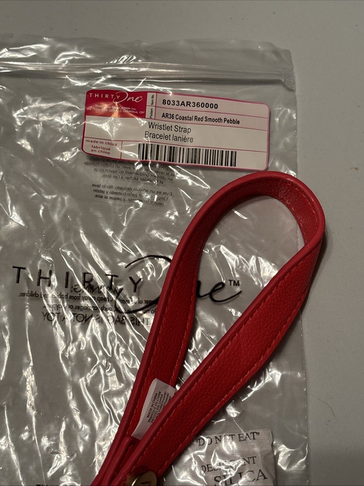 Thirty-One Coastal Red Smooth Pebble Wristlet Strap