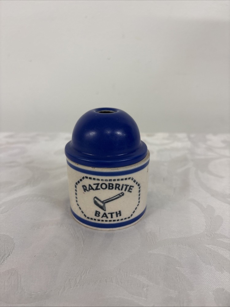 Vintage RAZORBRITE BATH - Safety Razor Cleaning Crock - Ceramic