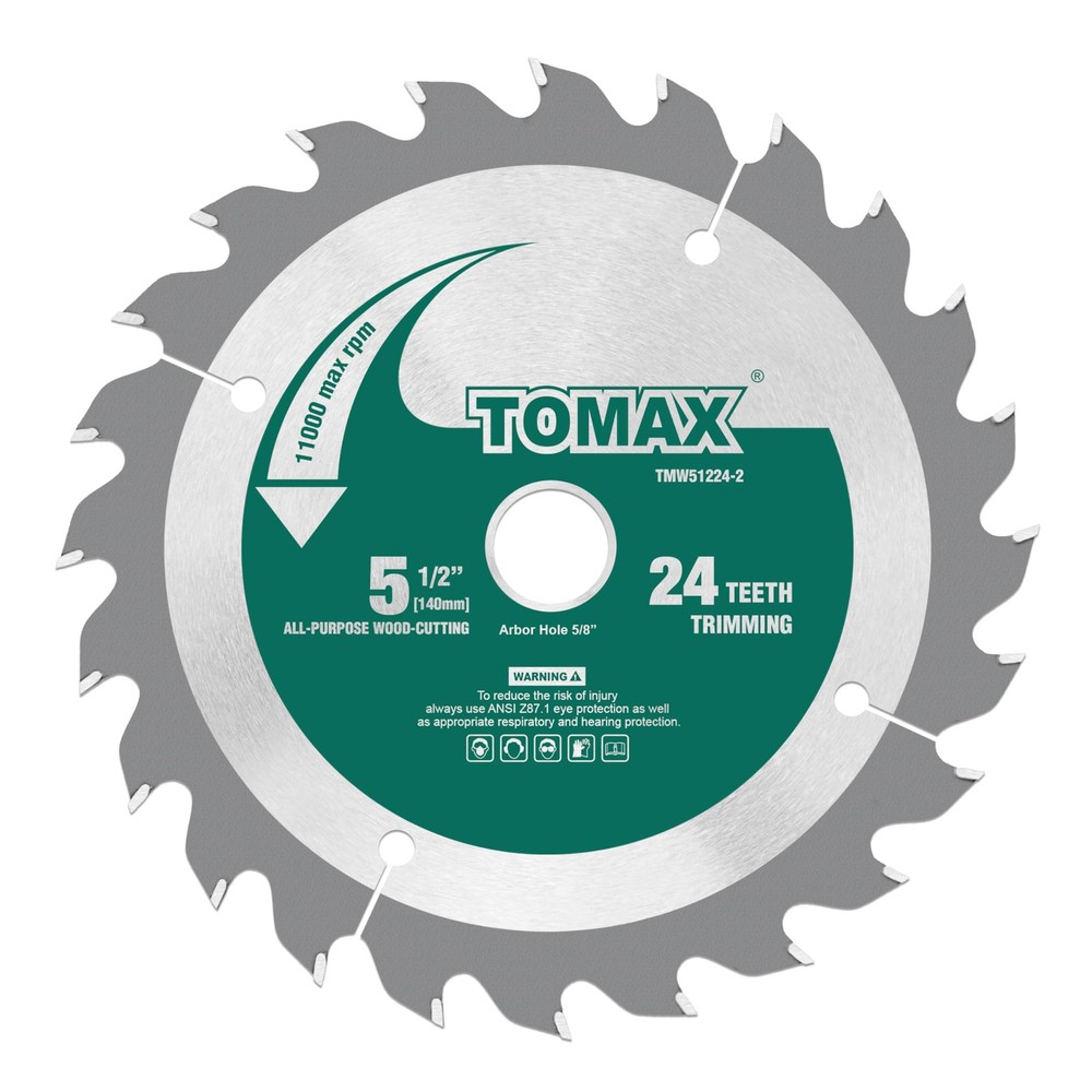 TOMAX 2 Pack 5-1/2 Inch 24 Tooth ATB General Purpose 24T(2-PACK), Green