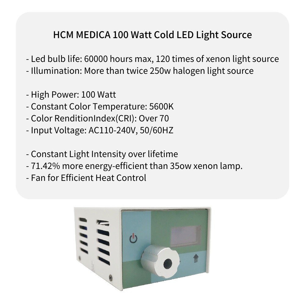 100W Portable Mini Medical Endoscope Camera Cold Endoscope LED Light Source