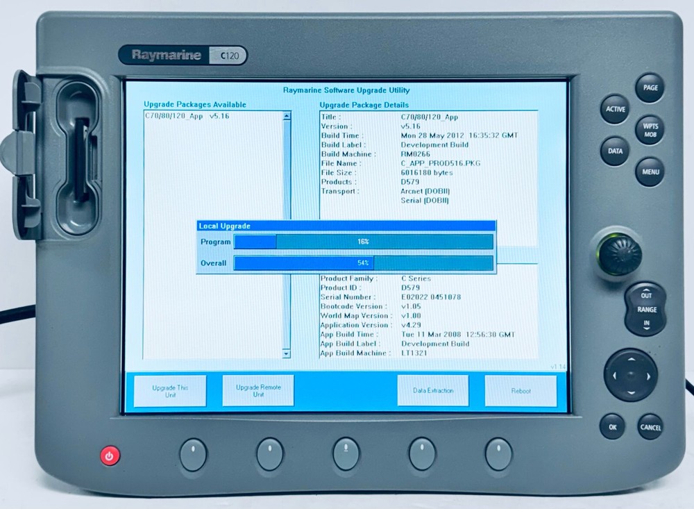 Raymarine C120 Chartplotter Radar Sonar Head Unit