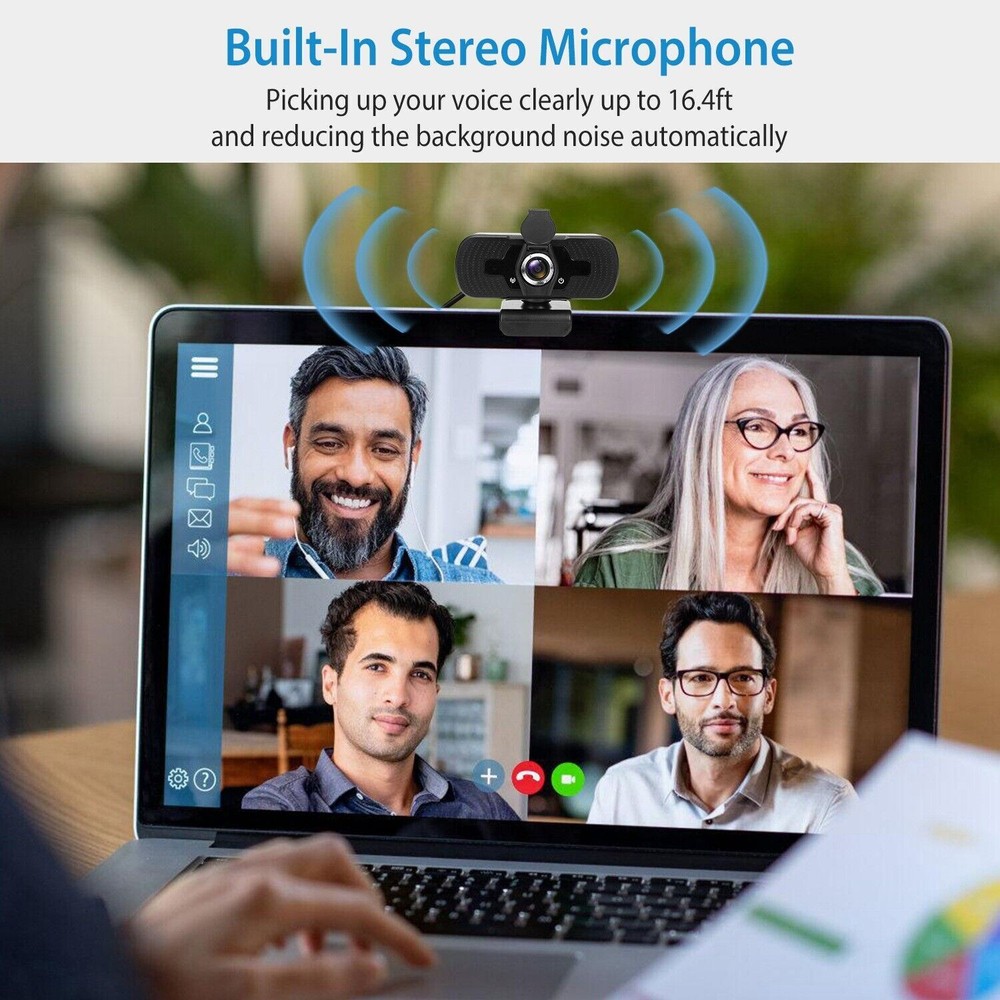 Full HD 1080P USB Webcam w/ Microphone for PC Desktop Laptop Computer Web Camera