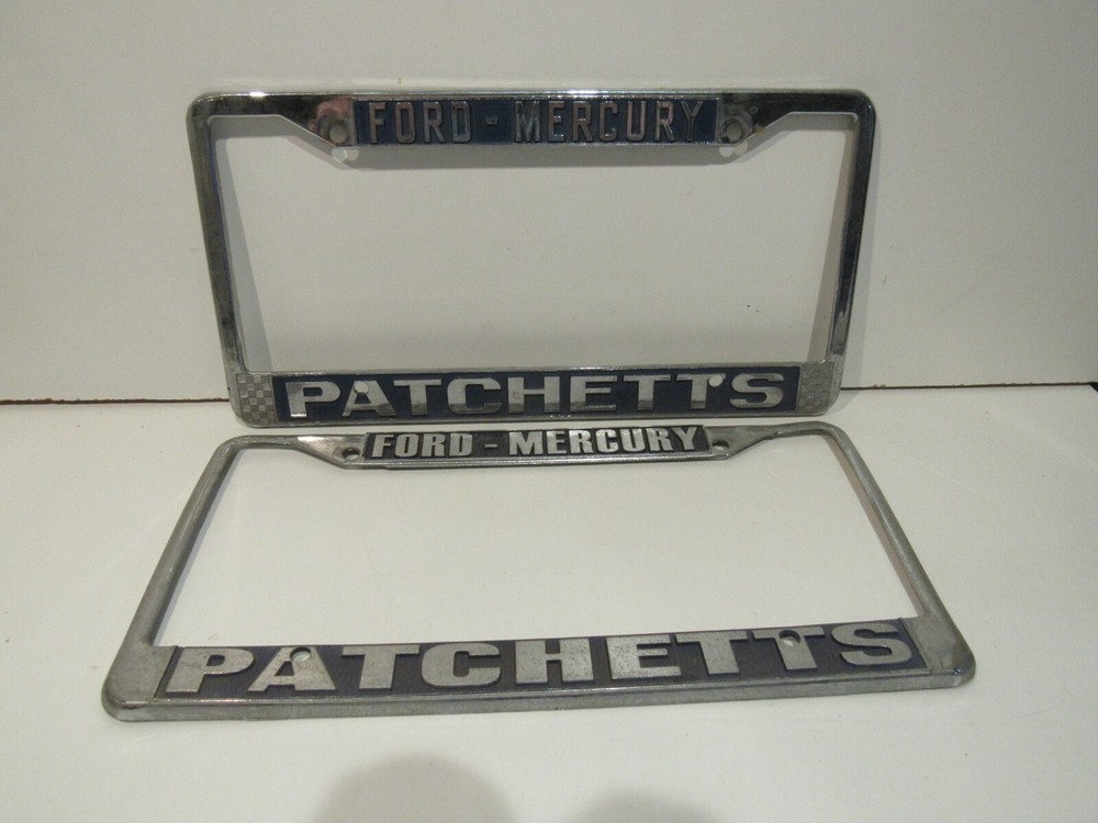 PATCHETTS Ford Mercury SET License Plates Frames Embosses