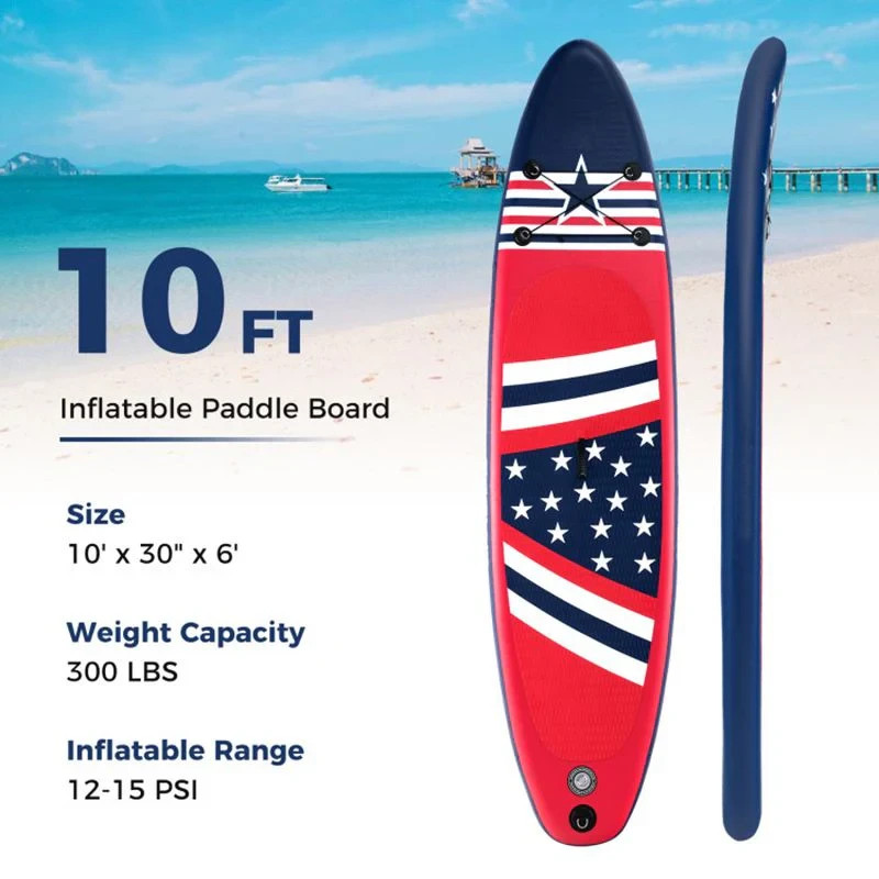 Inflatable Paddle Board 10ft with Removable Fin, Adjustable Paddle and Backpack