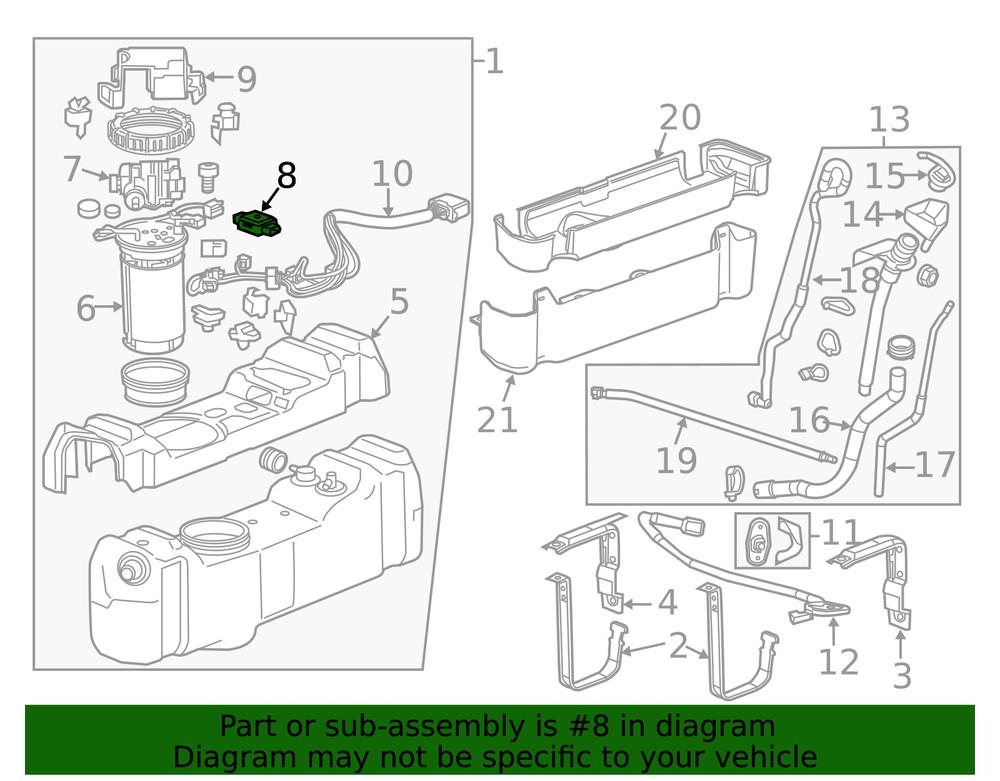 Genuine GM Diesel Emissions Fluid Level Sensor 20760381