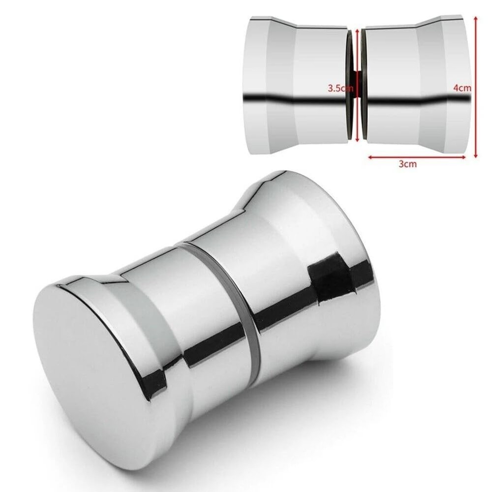 Shower Door knob Handle, 2 Pairs Round Chrome Glass Handle Pull Xt-02ls
