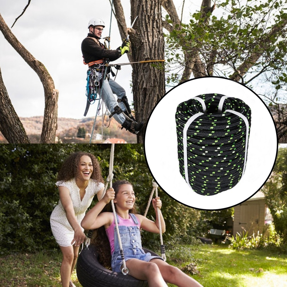 Double 1/2" × 150' Braid Polyester Rope 6180Lbs Breaking Strength Bull Rope