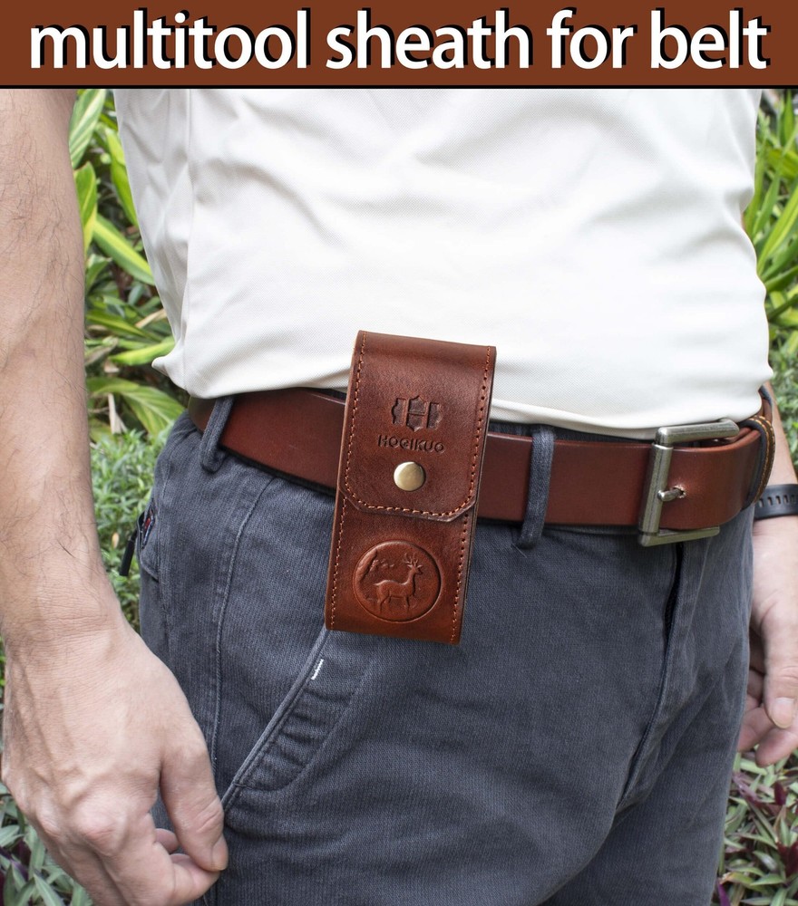 Leather Multitool Sheath，Multi Tool Holster for Leatherman, Gerber, SOG and S...