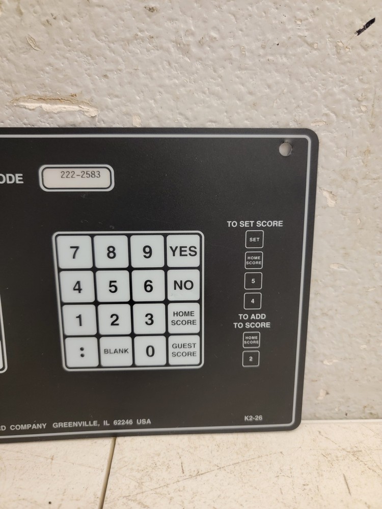 Nevco Scoreboard Controller Operator Button Overlay Model 222-2583