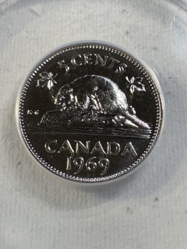1969 Canada 5 Cents Proof Like Graded MS 66 by ANACS
