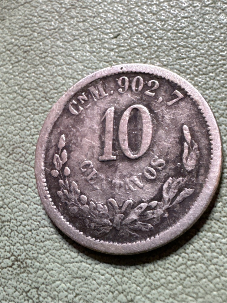 1896 CnM MEXICO SILVER 10 CENTAVOS COIN