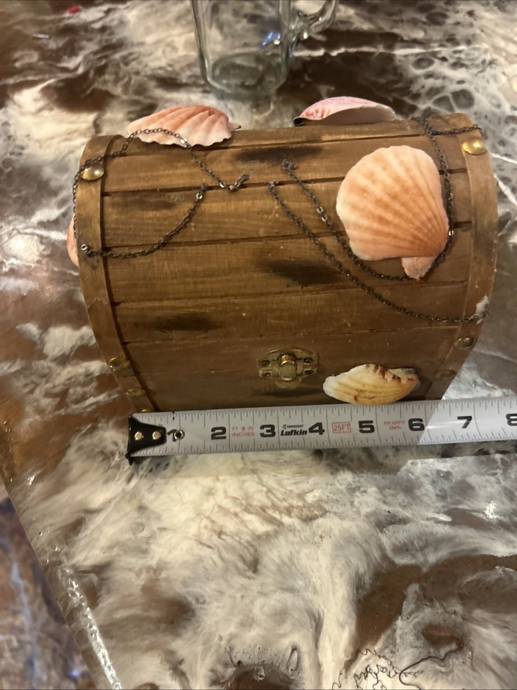 Small wooden handmade beach chest