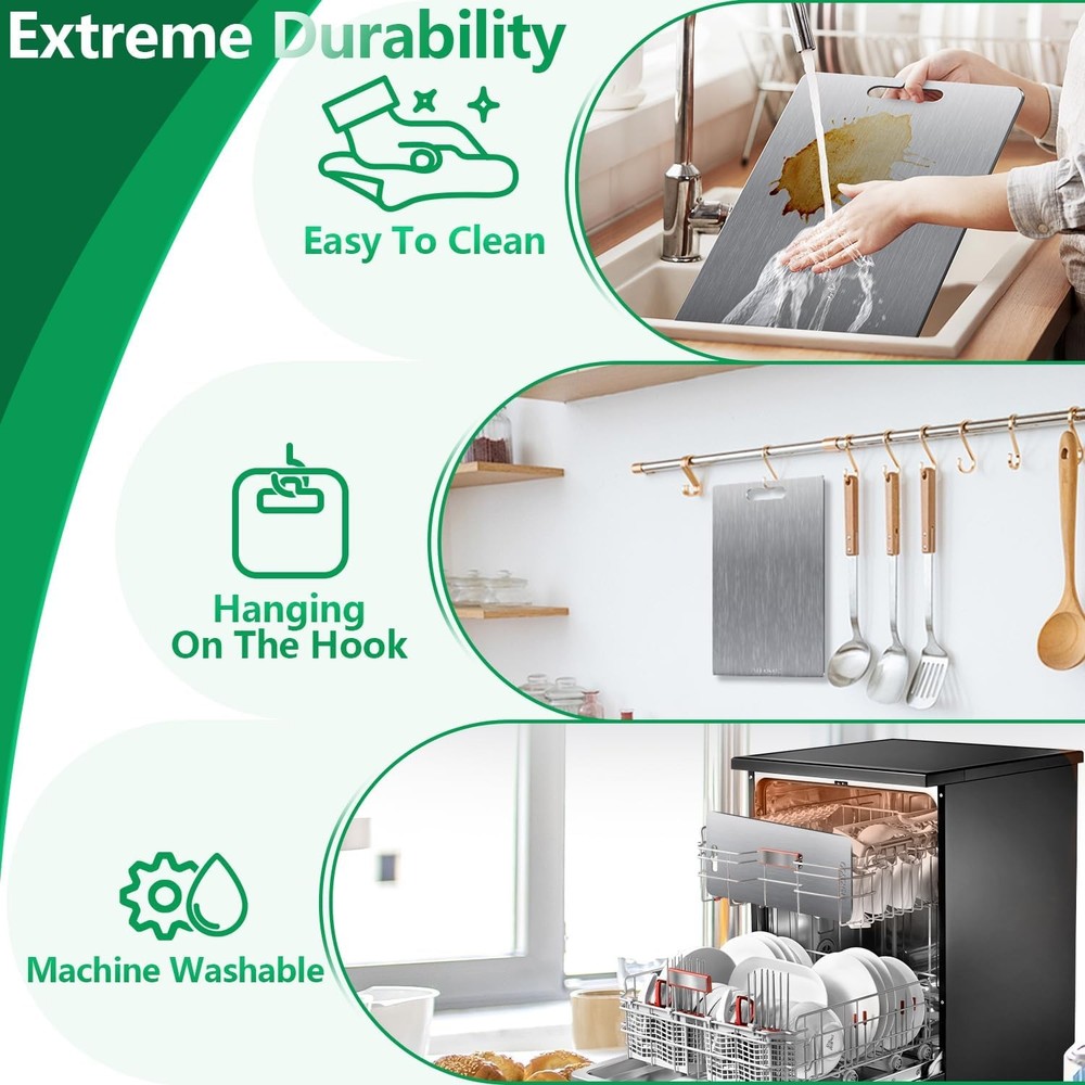 Set of 3 Titanium Cutting Boards for Kitchen Double Sided Titanium Cutting Board