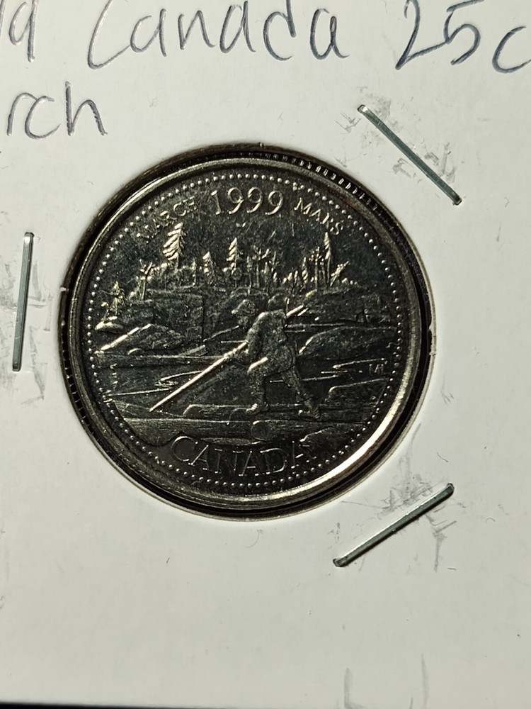 1999 Canadian 25 cents - March