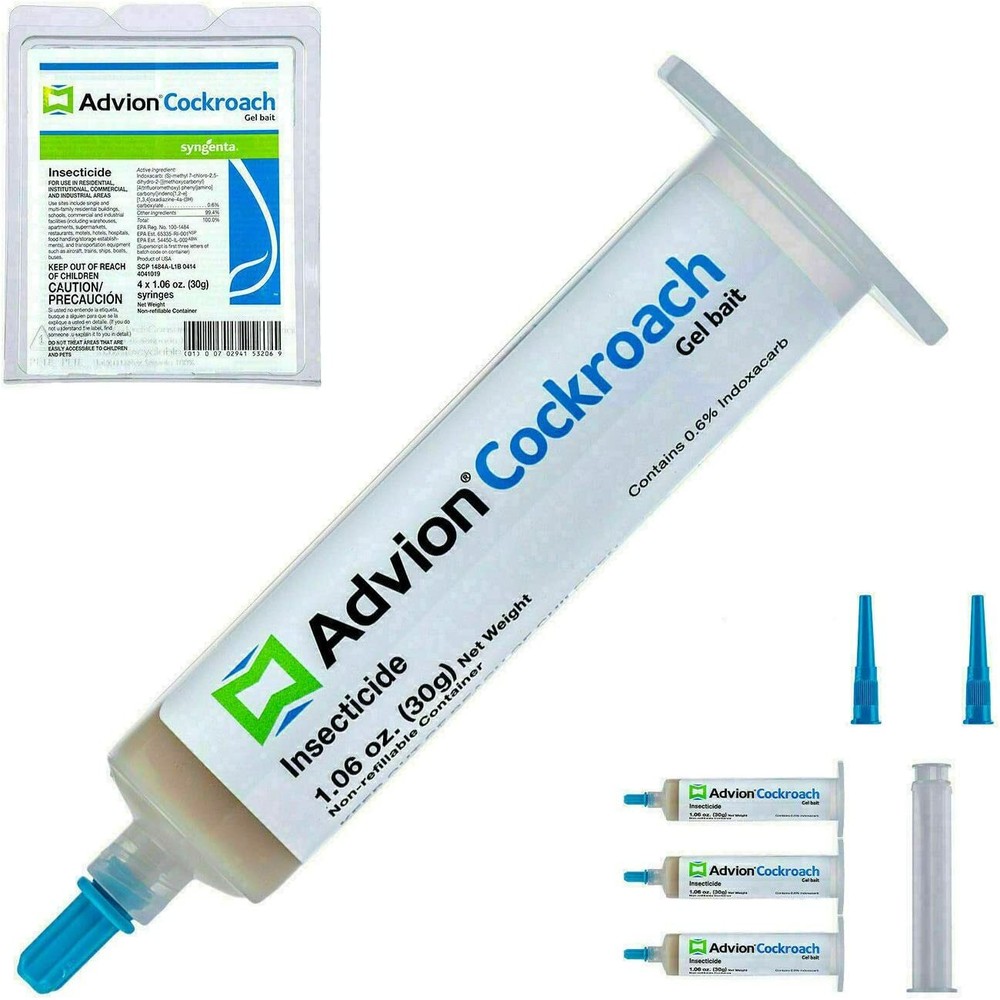 ADVION ROACH BAIT KILLER GEL - 4 Tubes - Plunger&Tips - ** FAST SHIPPING **